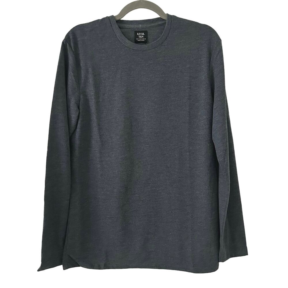 Level Ten Men's Long Sleeve Navy Knit Shirt S Small New
